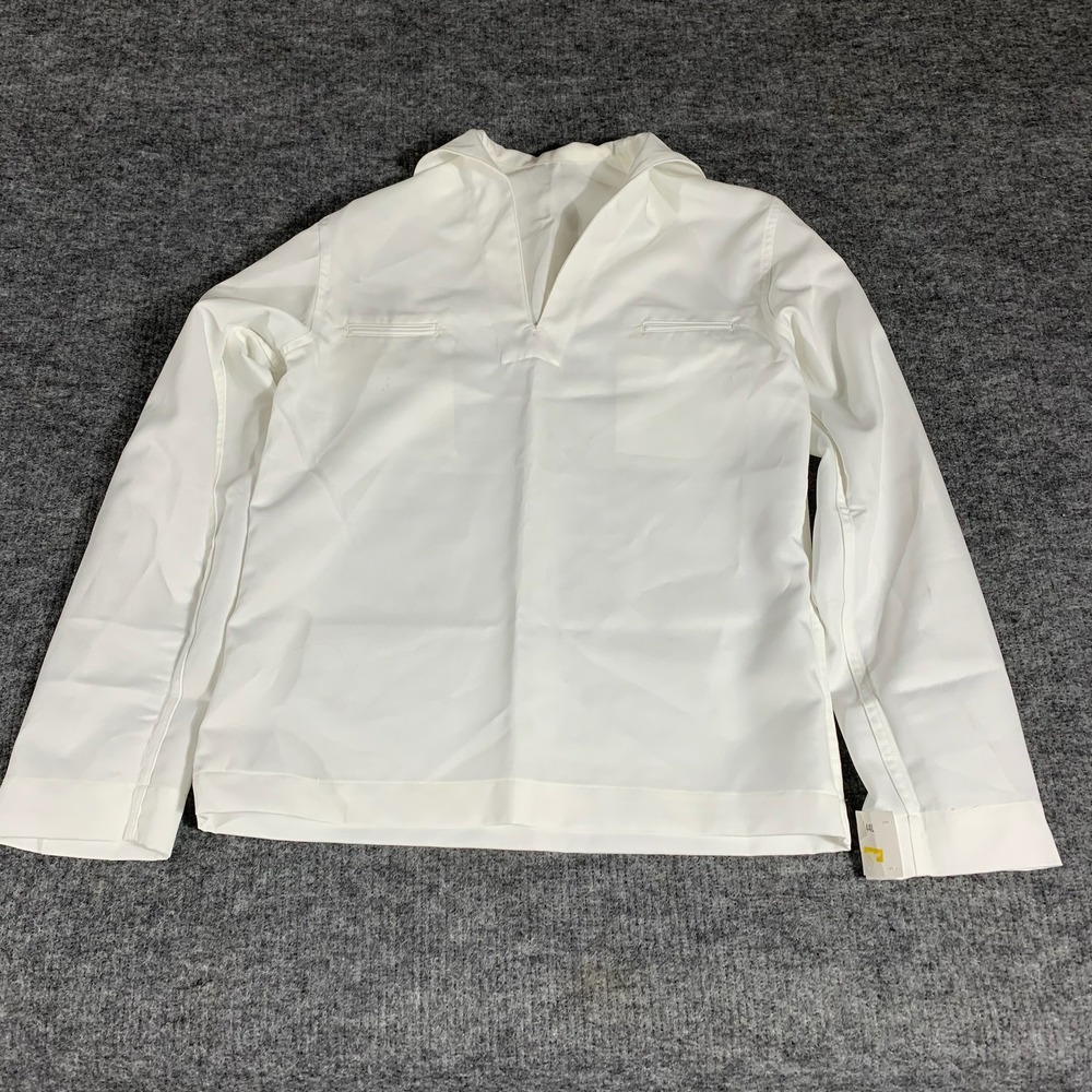 Vintage US Navy Jumper Mens 44 L White Sailor Dress Shirt Military Issue 80s